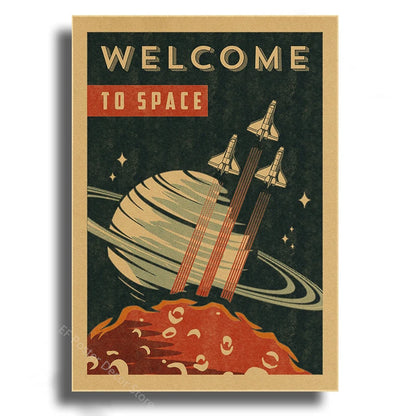 Vintage Outer Space Wall Art Collection