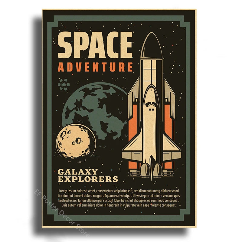 Vintage Outer Space Wall Art Collection