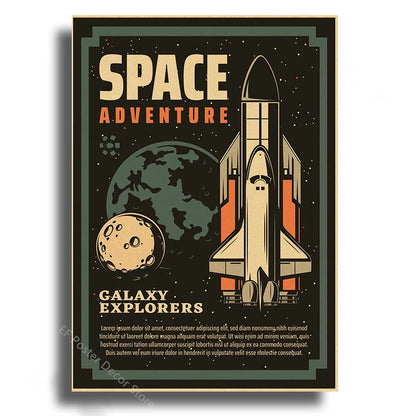 Vintage Outer Space Wall Art Collection