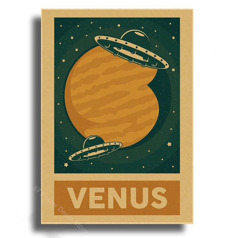 Vintage Outer Space Wall Art Collection
