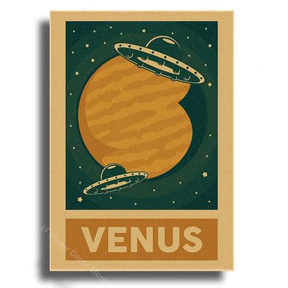 Vintage Outer Space Wall Art Collection