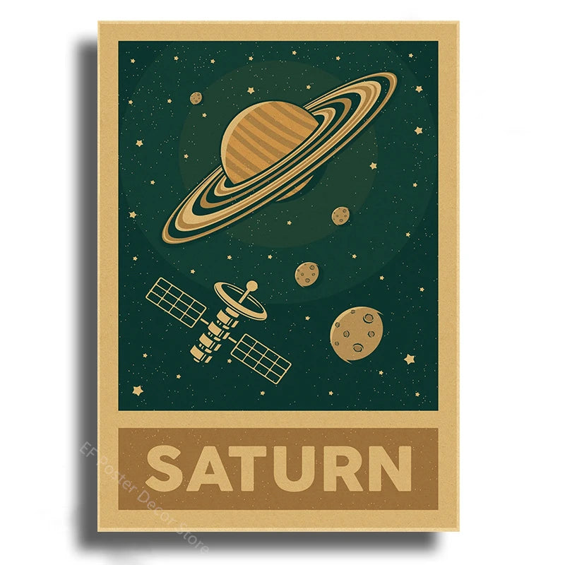 Vintage Outer Space Wall Art Collection