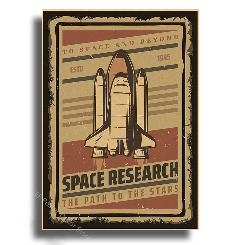 Vintage Outer Space Wall Art Collection
