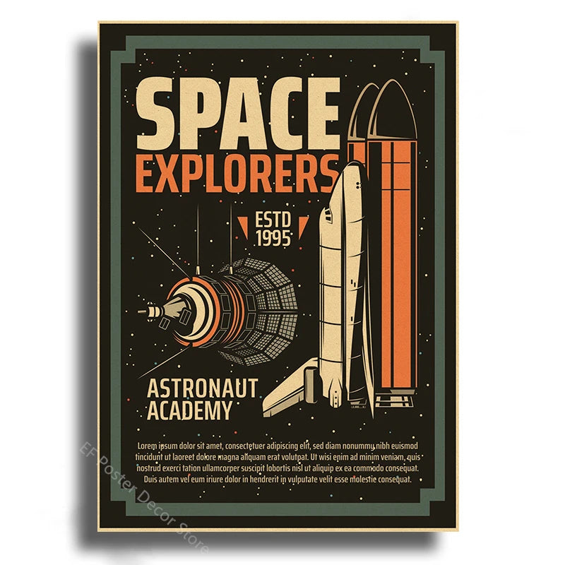 Vintage Outer Space Wall Art Collection