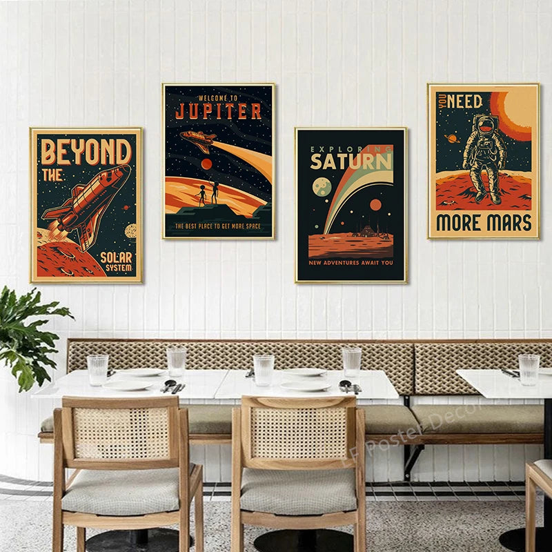 Vintage Outer Space Wall Art Collection