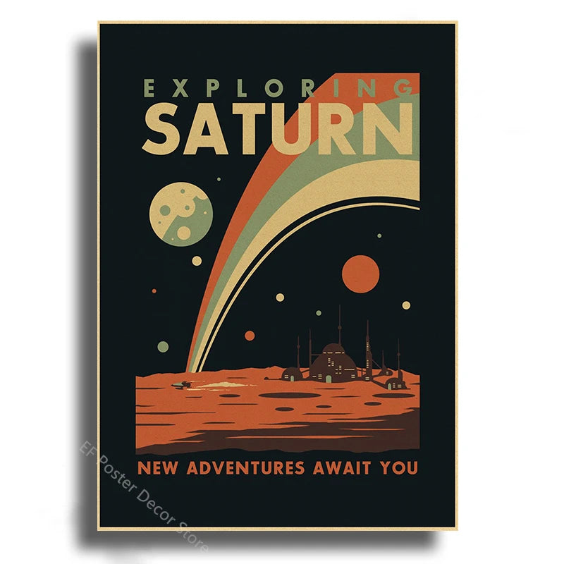 Vintage Outer Space Wall Art Collection