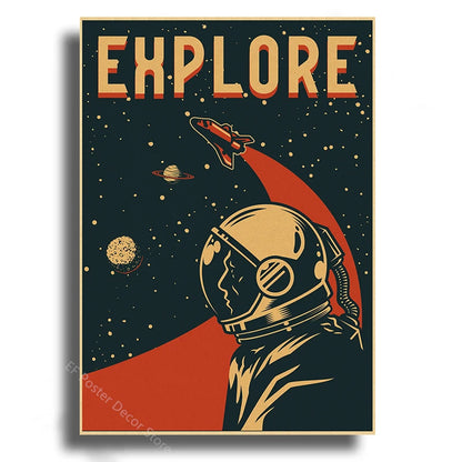 Vintage Outer Space Wall Art Collection