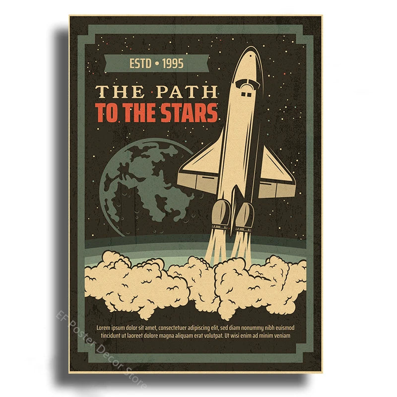 Vintage Outer Space Wall Art Collection