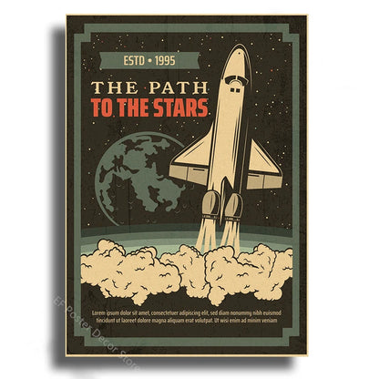 Vintage Outer Space Wall Art Collection