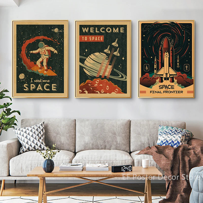 Vintage Outer Space Wall Art Collection