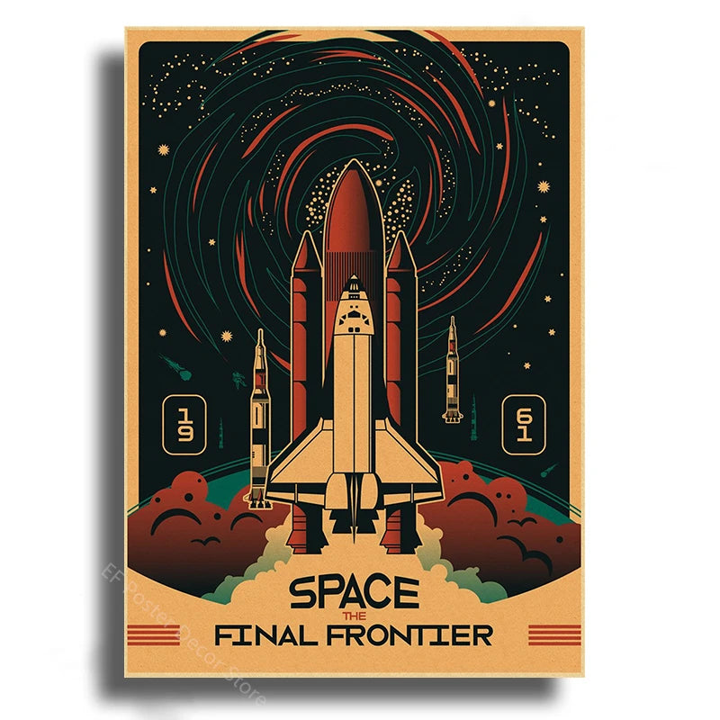Vintage Outer Space Wall Art Collection