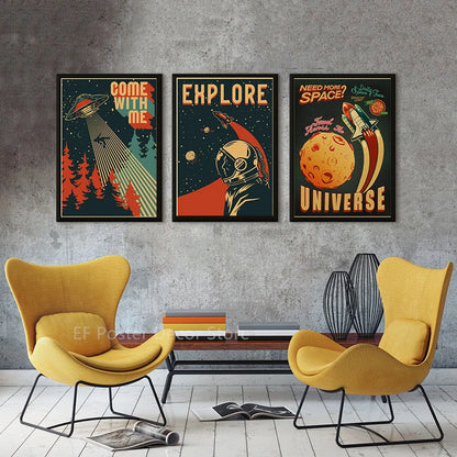 Vintage Outer Space Wall Art Collection