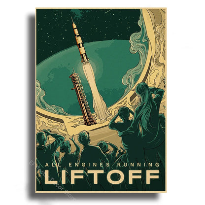 Vintage Outer Space Wall Art Collection