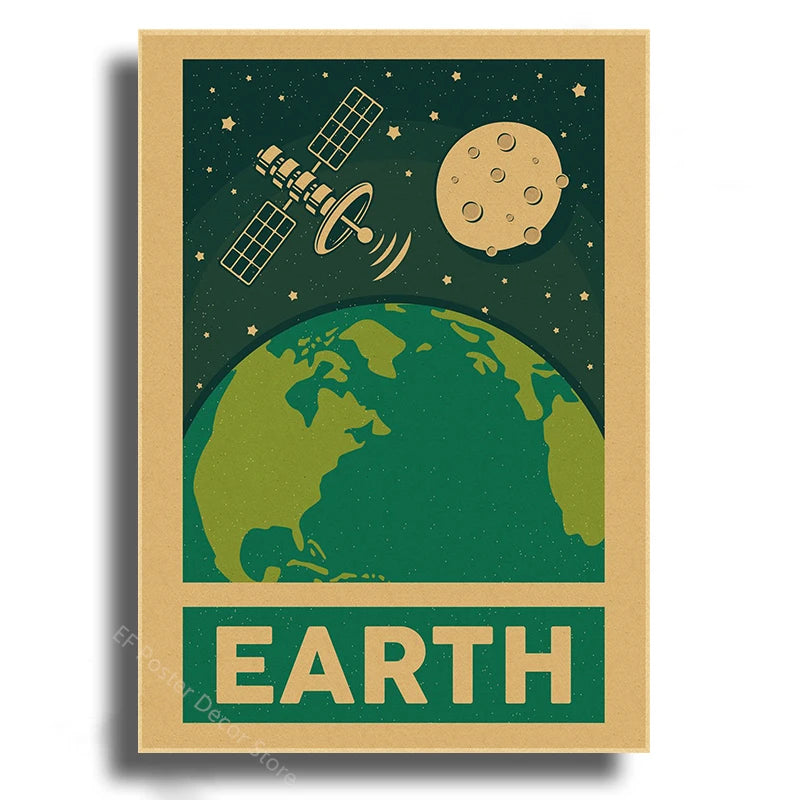 Vintage Outer Space Wall Art Collection