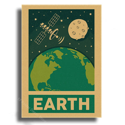 Vintage Outer Space Wall Art Collection