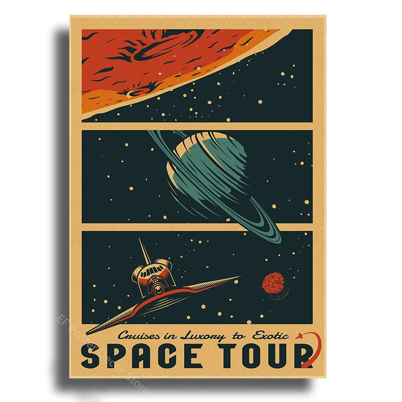 Vintage Outer Space Wall Art Collection