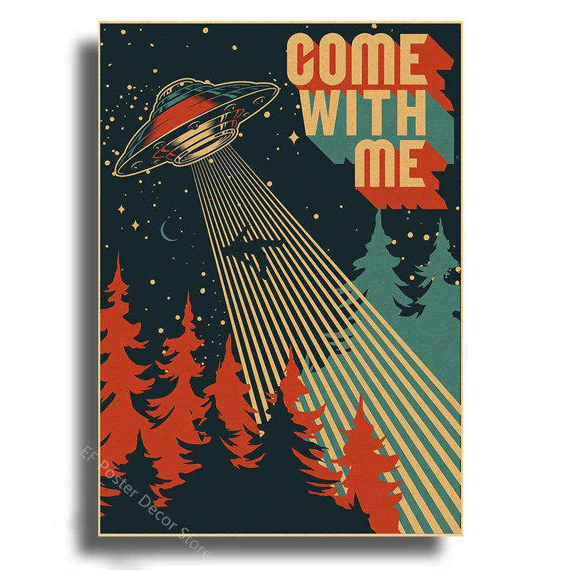 Vintage Outer Space Wall Art Collection